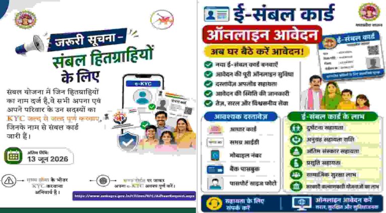 Sambal Card Ki e-KYC Kaise Kare Online MP-2026