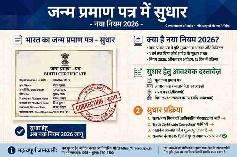 Janm Praman Patr Main Sudhar Kaise Kare-2026